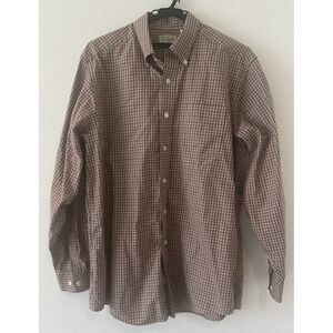 LL Bean Shirt Men's Medium Regular Plaid Button Down‎ Long Sleeve